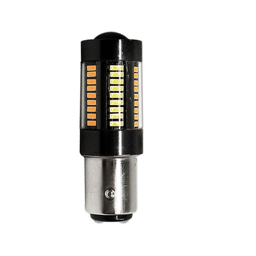 1157 BAY15D Hyzhauto 1 шт. 1157 P21/5 Вт BAY15D светодиодный Dual-Цвет лампы 4014 66smd T25 3157 T20 7443 светодиодный автомобильный светильник s Белый Янтарный сигнальный светильник дневные ходовые огни - Испускаемый цвет: 1157 BAY15D