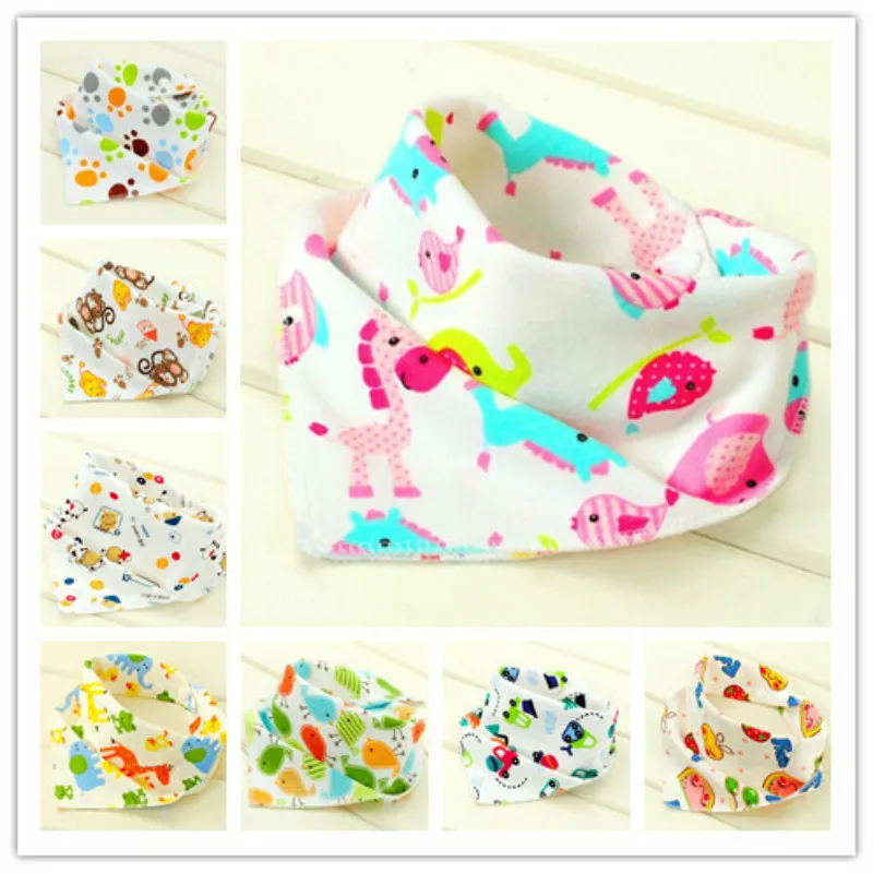 3pcs/lot Organic Cotton Double Layers Kids Baby Bibs Towel Bandanas Triangle Burp Saliva Infant Toddler Bandana Scarf TRK0003 | Детская