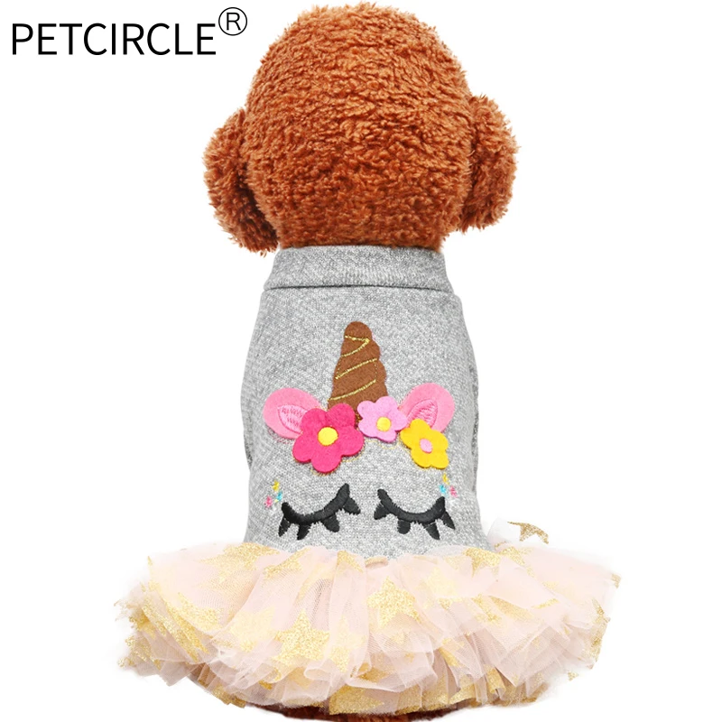 PETCIRCLE платье для собак Одежда для собак для маленьких собак свадебное платье с единорогом юбка одежда для щенка любимца одежда для чихуахуа юбка для йоркца