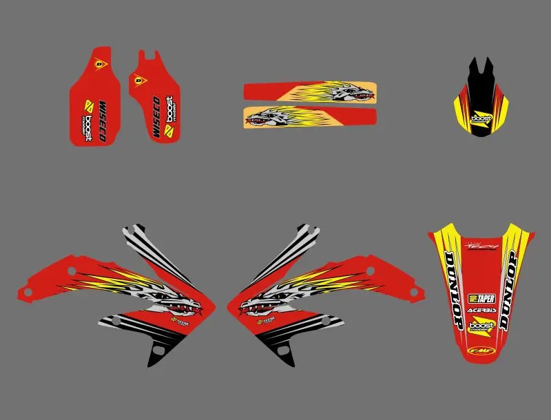 H2CNC графика и фон наклейки Наборы для Honda CRF450 CRF450R 2007 CRF 450 450R|sticker kit|team graphicsdecal kit |