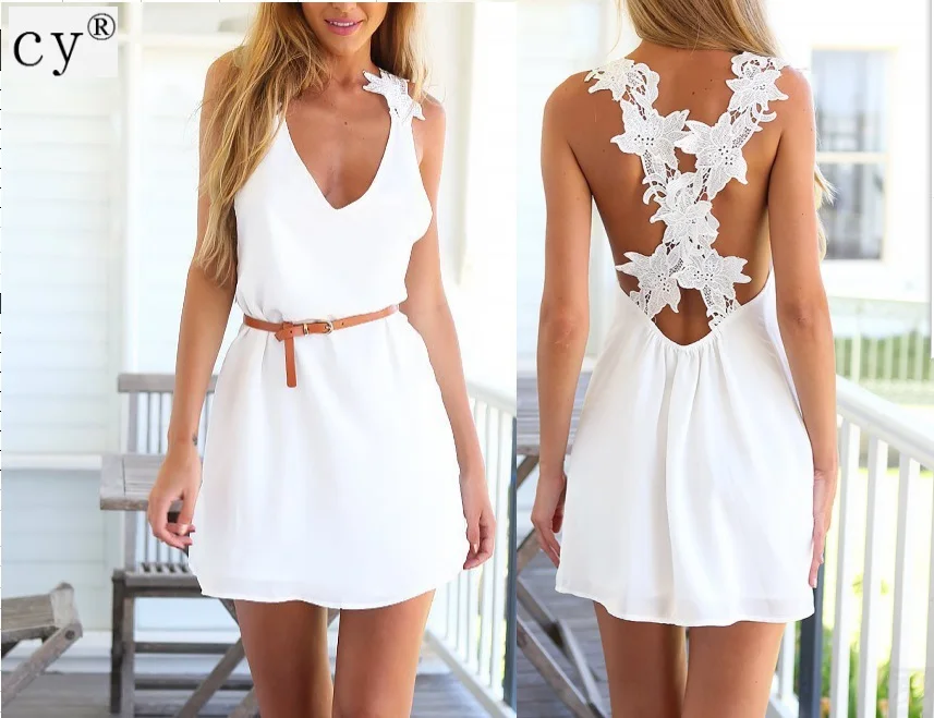 Ультра недорогое модное женское платье без рукавов из чистого хлопка 1007 | Женская