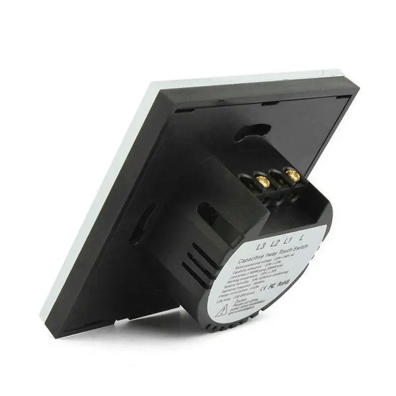 

EU AC100-240 Tempered Black White Crystal Glass Touch Switch Power Led Panel Wall Light Switches 1/2/3 Gang Interruttore