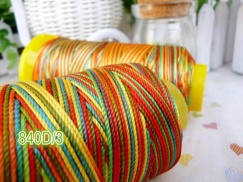 Высокопрочная швейная нить из полиэстера радужного цвета для обуви/кожи |