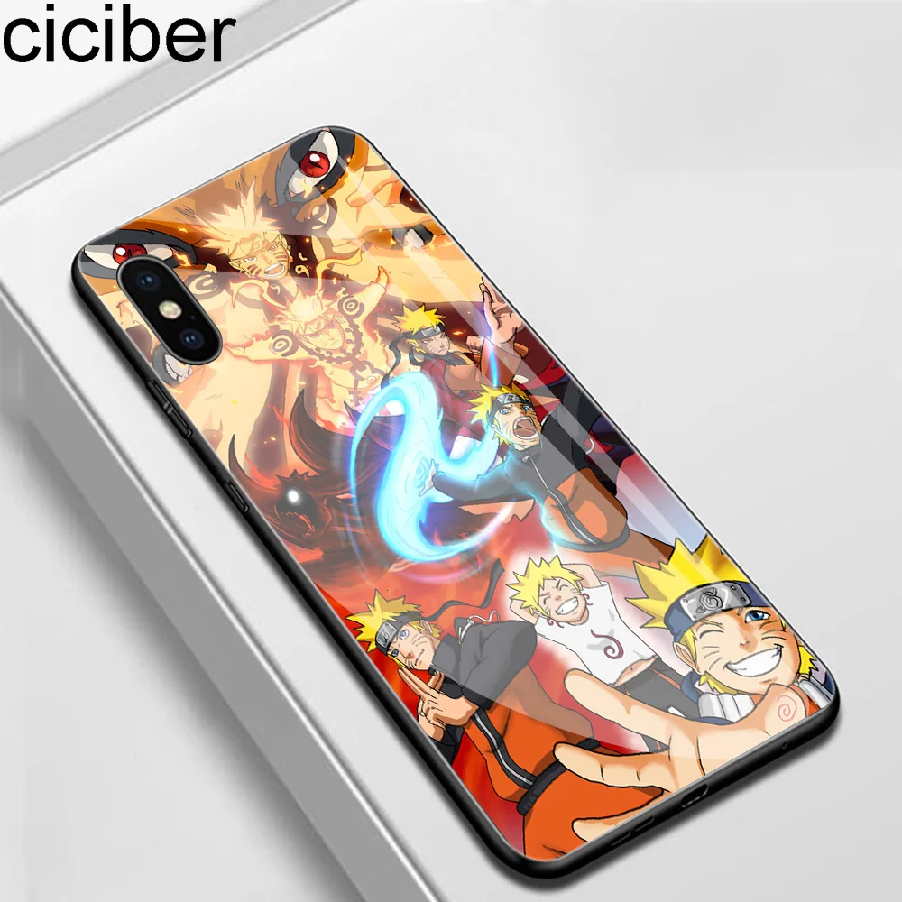 ciciber Naruto for IPhone X XR XS MAX 7 8 6 6S Plus Glass Cases Back Cover iphone 11 Pro Max Case Funda Coque Capa Uzumaki |