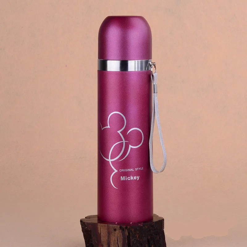 500 мл пули мультфильм термос чашка из нержавеющей стали вакуумная колба