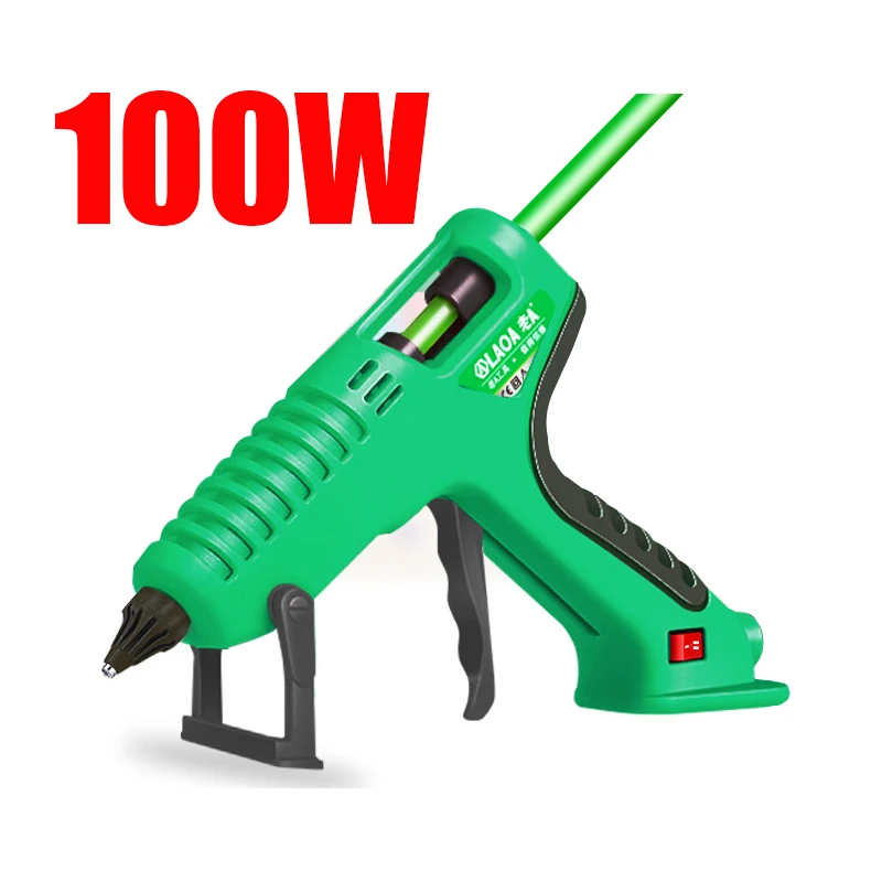 100W Green LAOA Новое поступление термоклеевой пистолет 40 Вт 80 Вт горячий клеевой пистолет прилипает к ПУ цветок подарок ручной работы Креативные DIY Инструменты - Цвет: 100W Green