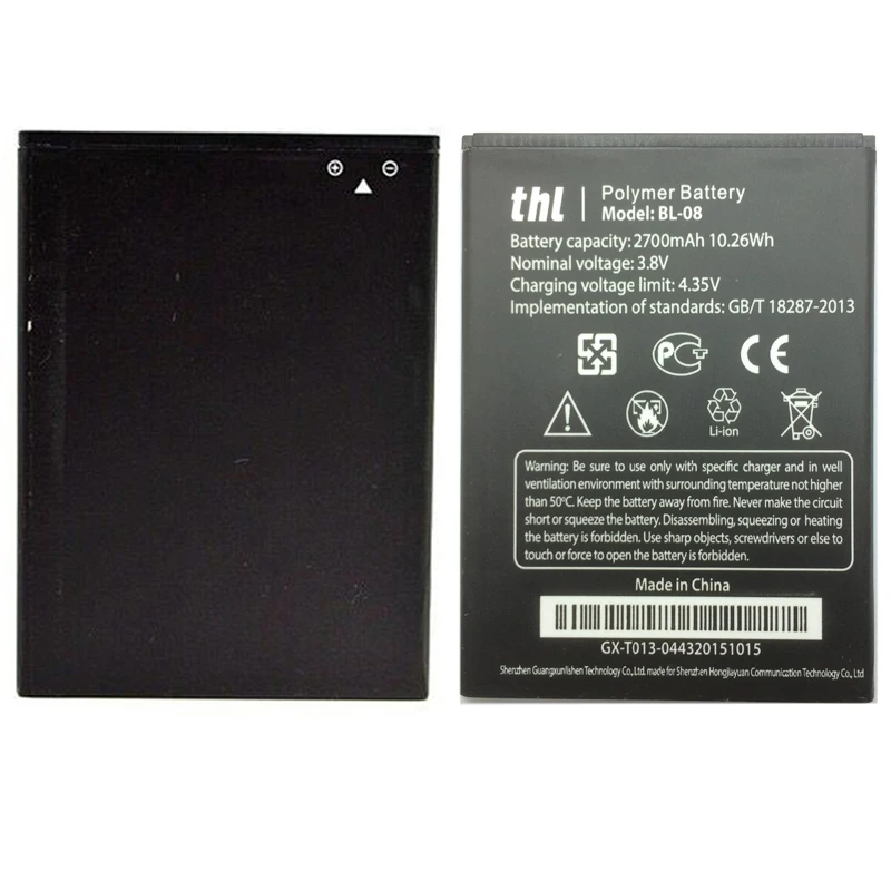 

BL-08 2015 Original Cell Phone Battery BL08 BL 08 For THL 2015A Large Capacity 2700mAh Replacement Batteries In stock
