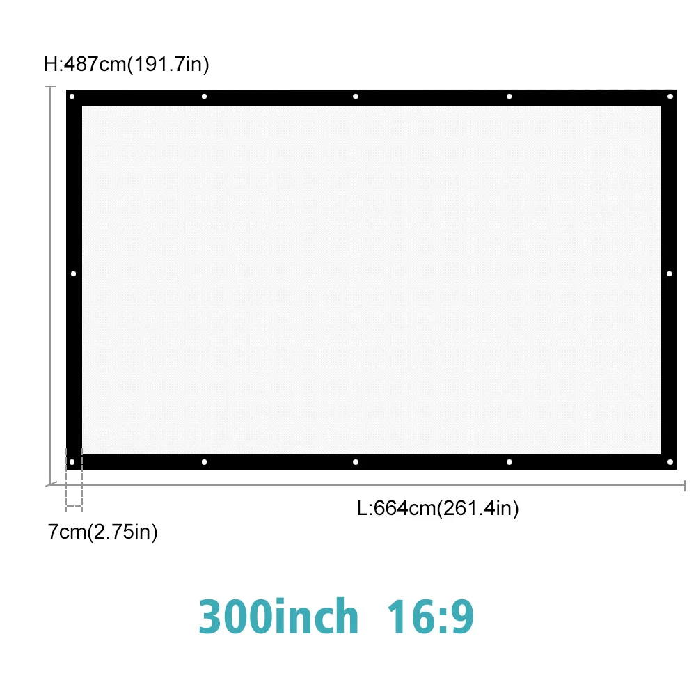 ThundeaL 180 200 250 300 дюймов проекционный экран для BenQ Optoma XGIMI проектор экран холст матовый белый 3D HD театральный занавес