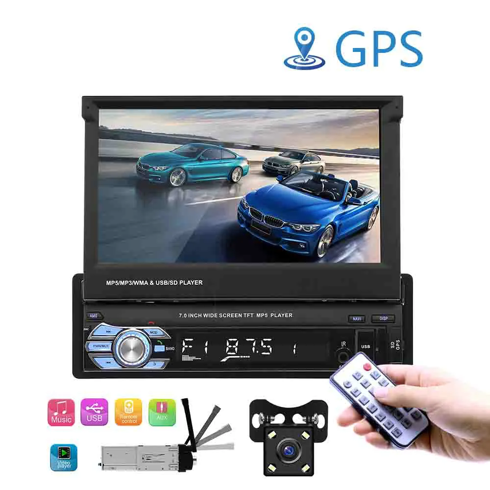 Автомагнитола мультимедийный плеер с 7 &quotHD MP5 GPS камерой заднего вида