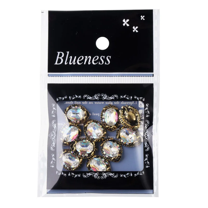 Blueness 10 шт./лот Любовь Сердце 3D Стразы для ногтей дизайн украшения металлические