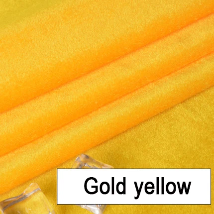 Gold yellow Бархатная ткань 100*160 см, полиэстер, спандекс, Telas, плюшевая ткань, цветная, сделай сам, ручная работа, шитье, лоскутное шитье, сценический занавес, скатерть - Цвет: Gold yellow