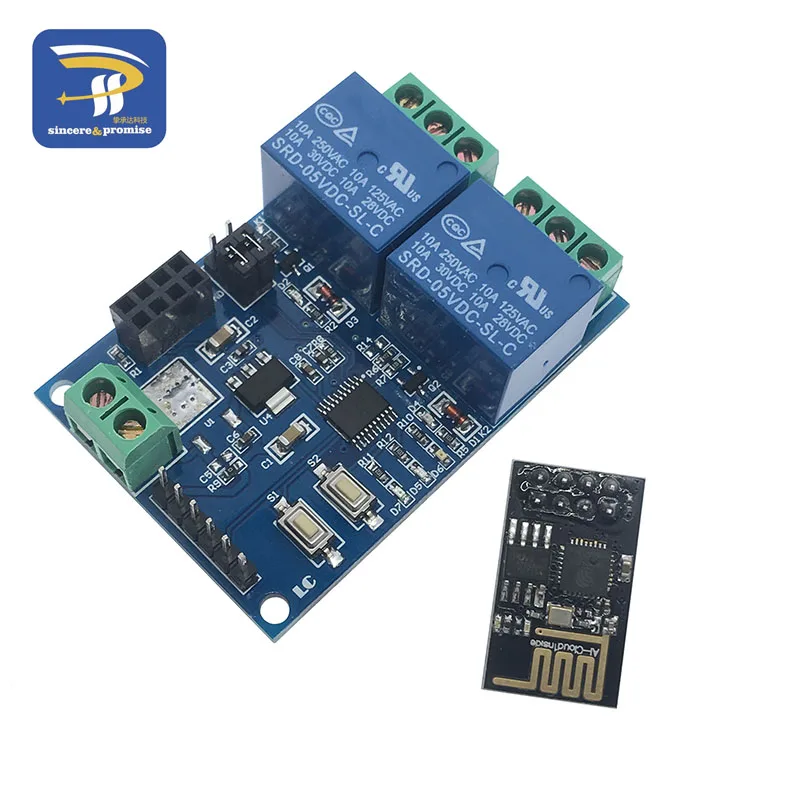 5 В ESP8266 ESP 01 2 канала Wi Fi модуль реле канальный релейный для IOT умный дом +