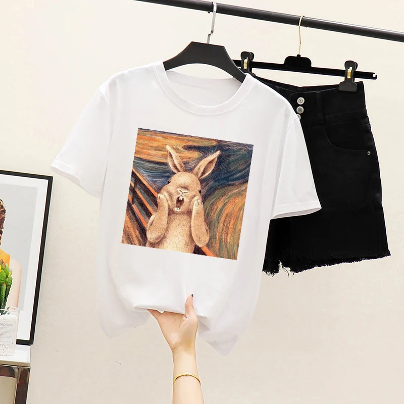 Bai02 ZSIIBO/женская футболка, костюм для девочек Harajuku kawaii, летняя модная футболка с короткими рукавами, 2 T-2XL, Повседневная футболка большого размера, детская одежда CX6L213 - Цвет: Bai02