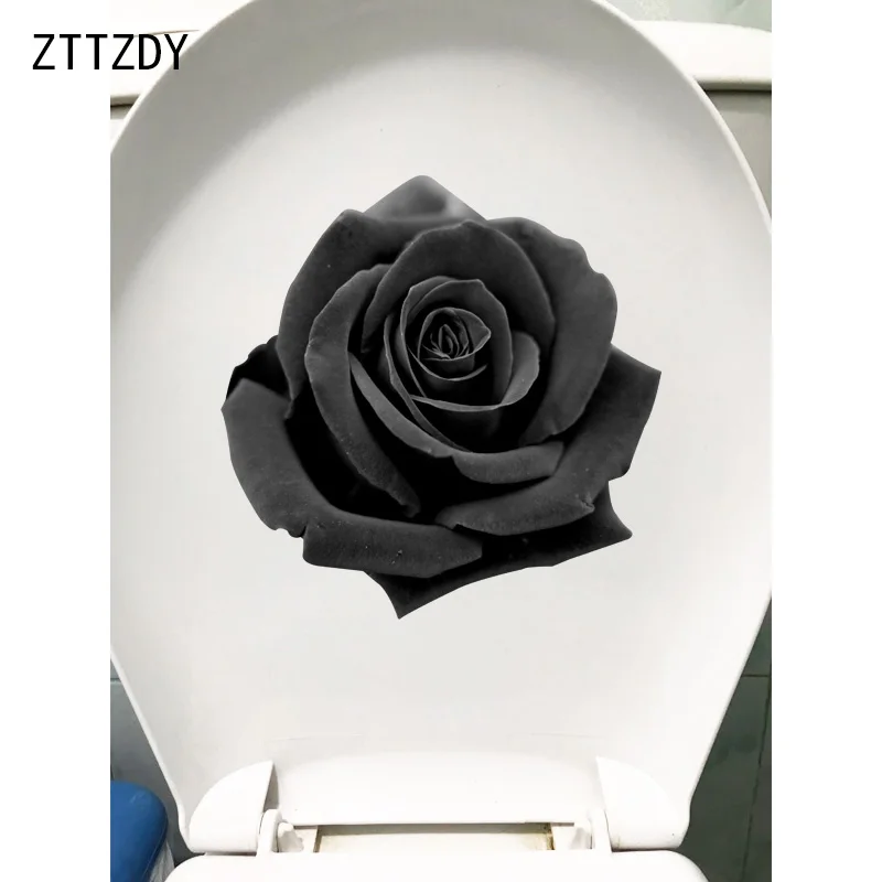 

ZTTZDY, 22,1*22,2 см, черная роза, наклейка для сиденья унитаза, домашний декор для стен, T2-0749