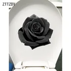ZTTZDY, 22,1*22,2 см, черная роза, наклейка для сиденья унитаза, домашний декор для стен, T2-0749