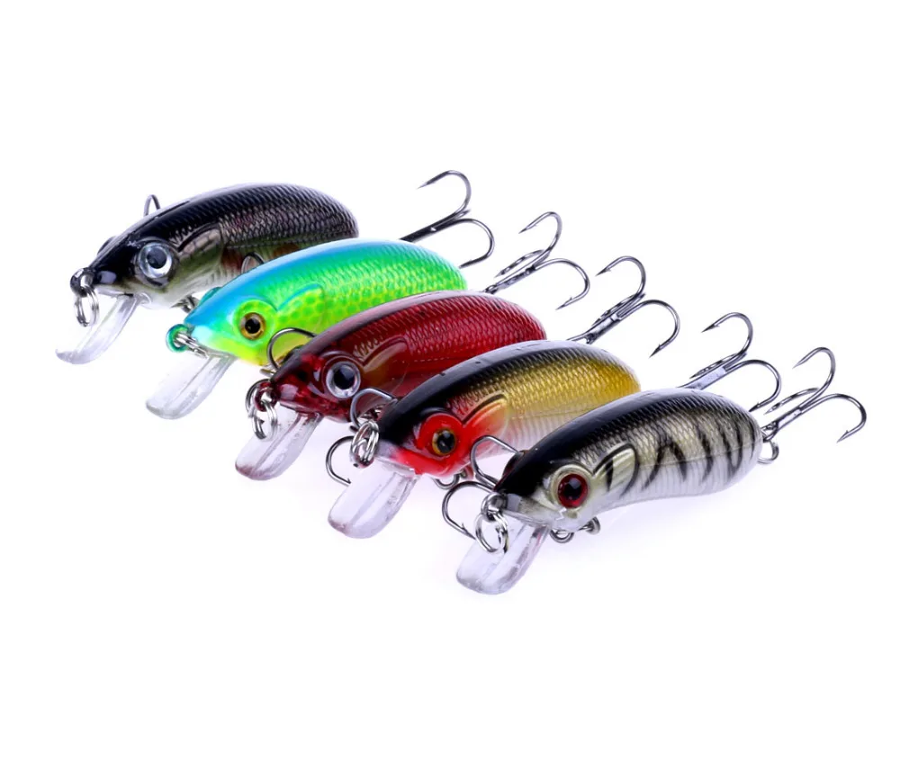 

5pcs Slow Sinking Crankbait Fishing Lures Hard Wobblers 5cm 6.7g Fishing Bait