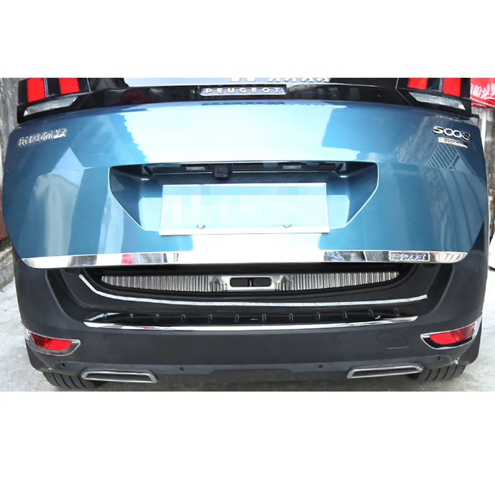 STAINLESS STEEL REAR HATCH TRUNK DOOR LID TAILGATE BODY MOLDING FOR PEUGEOT 5008 ACCESSORIES