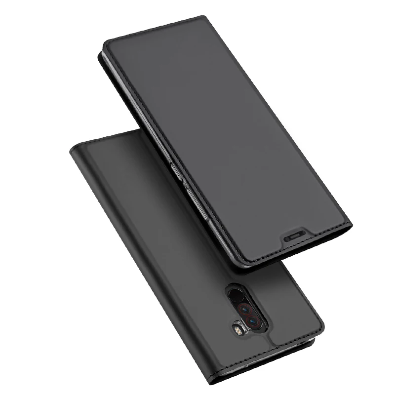 Gray Чехол Xiao mi Pocophone F1, кожаный чехол-книжка для Xiaomi mi F1, чехол Xio mi, кожаный чехол-кошелек для Xiao mi Poco F1, чехол для телефона s - Цвет: Gray