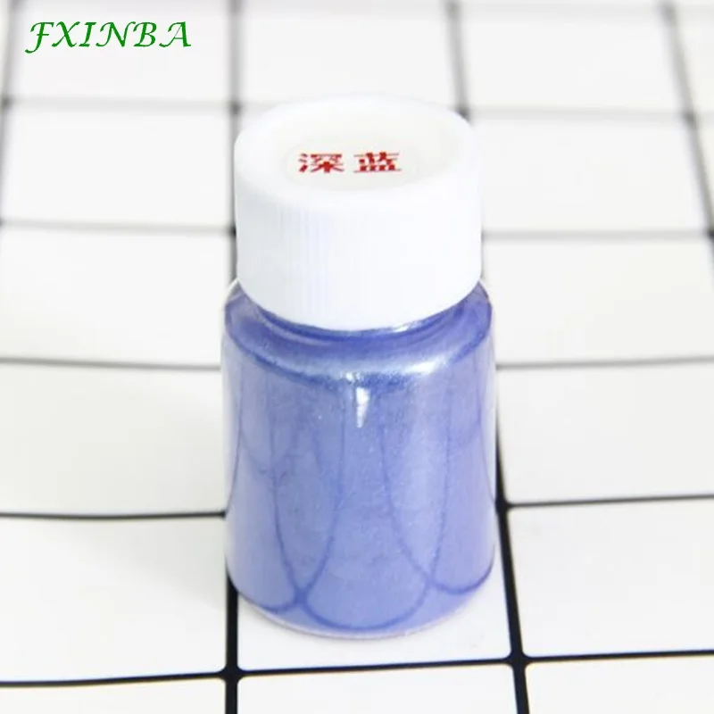 17 dark blue FXINBA 24 цвета слюда пудра с эффектом блеска DIY Поставки слаймов игрушки пигмент Декор изготовление краски/дизайн ногтей/порошковая краска пушистый Lizun глина - Цвет: 17 dark blue