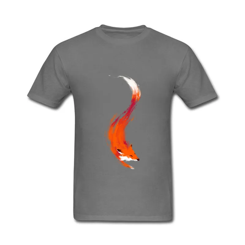 Быстросохнущая оранжевая красная лиса Мужская футболка короткий хлопок большой - Фото №1