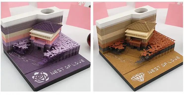 3D сделай сам, бумага для заметок, модель бумаги, архитектурная модель, домашний офис, украшение стола, гнездо любви, рекламный подарок