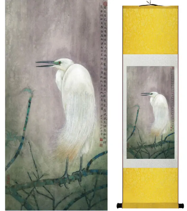 Птица на дереве живопись Китайская мойка Живопись Домашний декор китайское