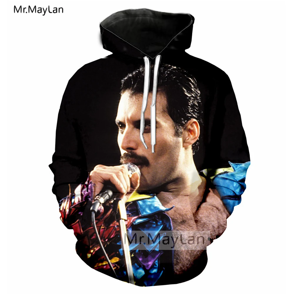 Куртка унисекс с 3D принтом Freddie Mercury кофта капюшоном в английском стиле рок