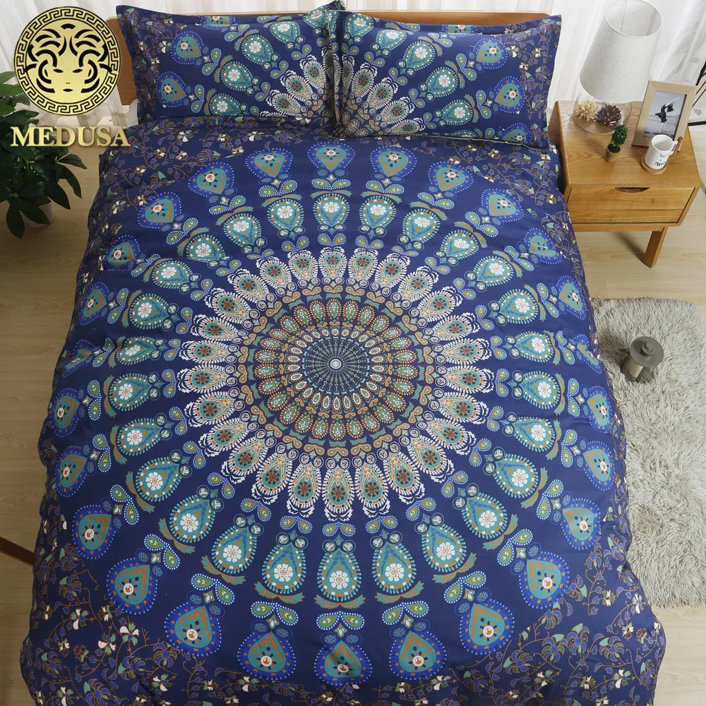 Медуза бохо мандала король королева полный пододеяльник двойной набор хит