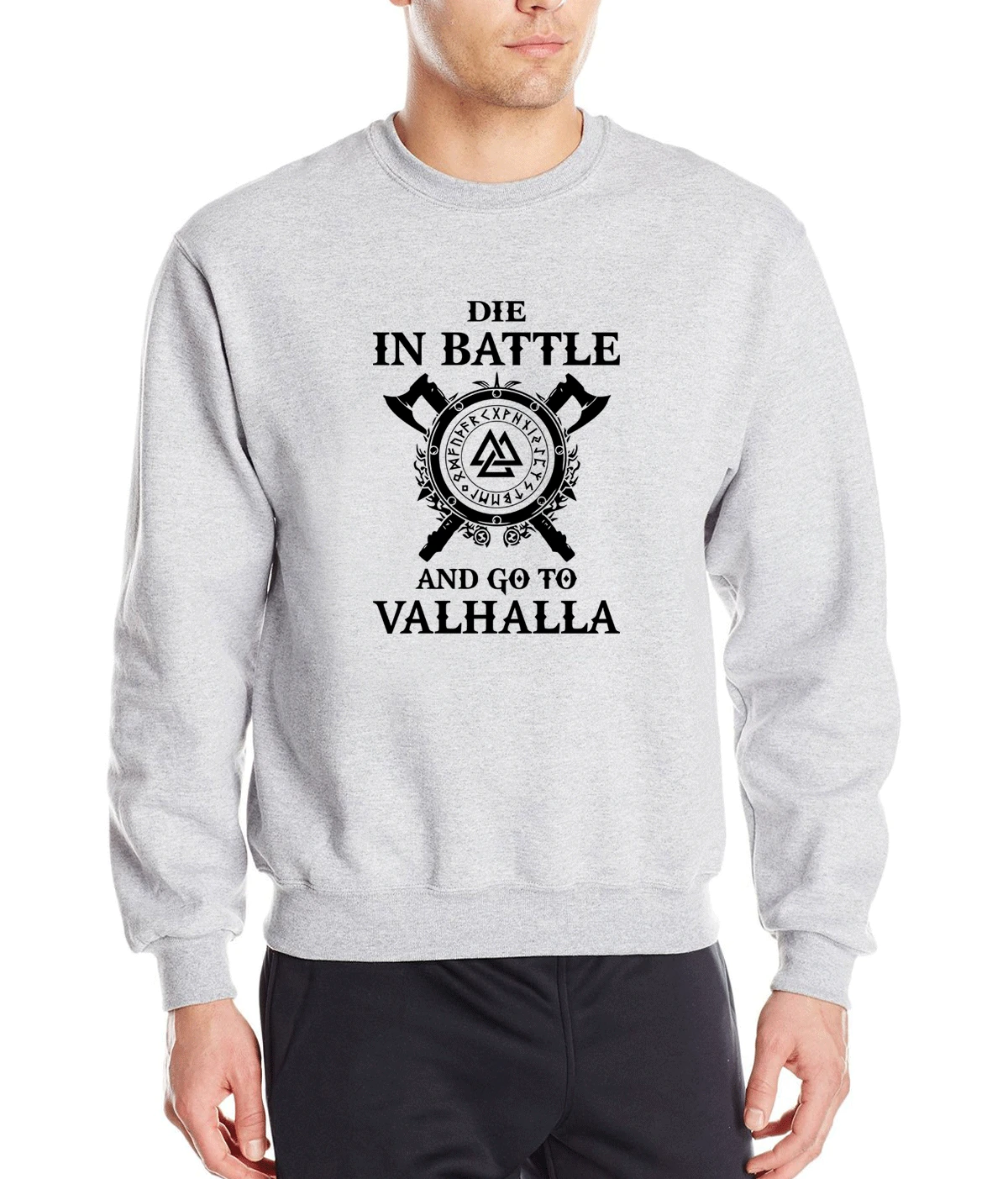 Мужская толстовка с капюшоном Viking Die In Battle And Go To Valhalla приталенный флисовый