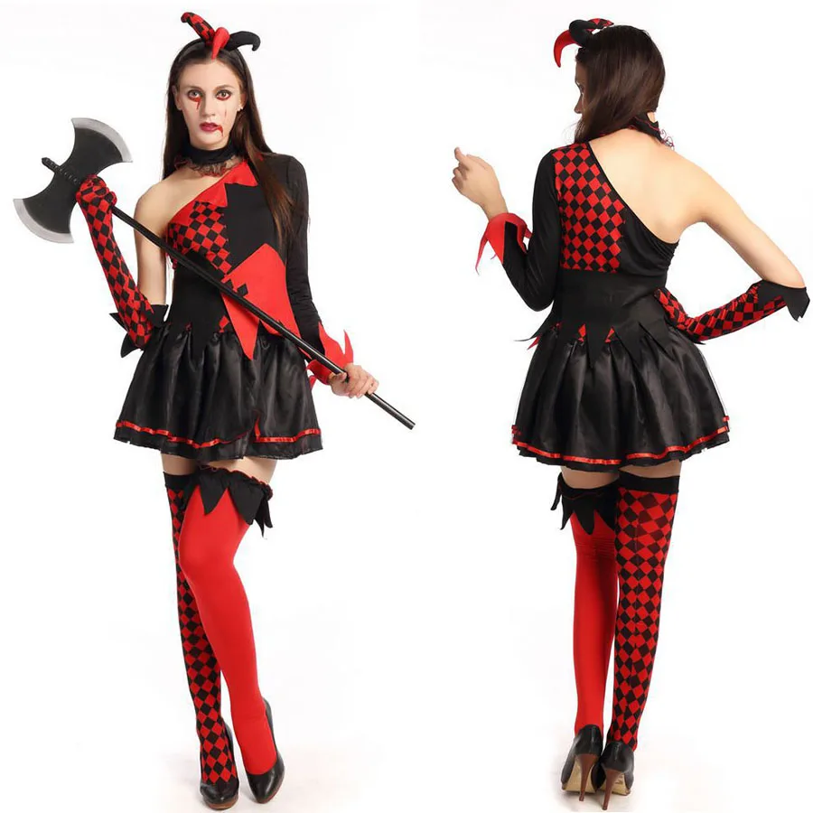 Костюм Харли Куинн для женщин взрослых на Хэллоуин карнавал косплей Джокер клоун