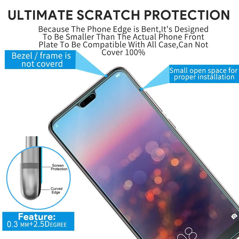 2 шт. закаленное стекло премиум класса для Huawei P20 Pro защита экрана прозрачная