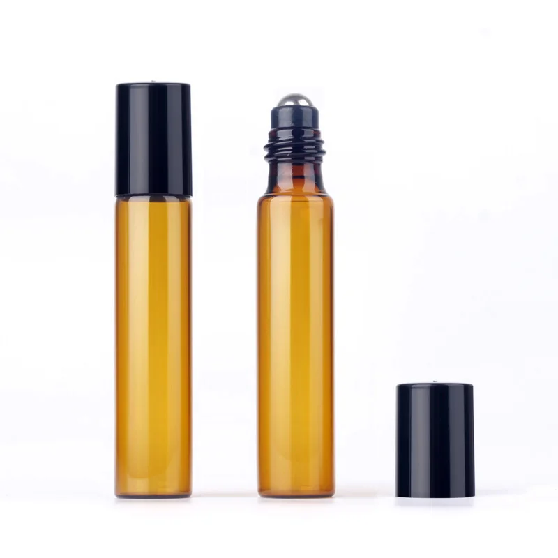 10ml steel ball 3 мл 5 мл 10 мл бутылочки для эфирного масла с роликом многоразовая бутылка с роликом коричневая защищенная от света стеклянная бутылка для подарка образца - Цвет: 10ml steel ball