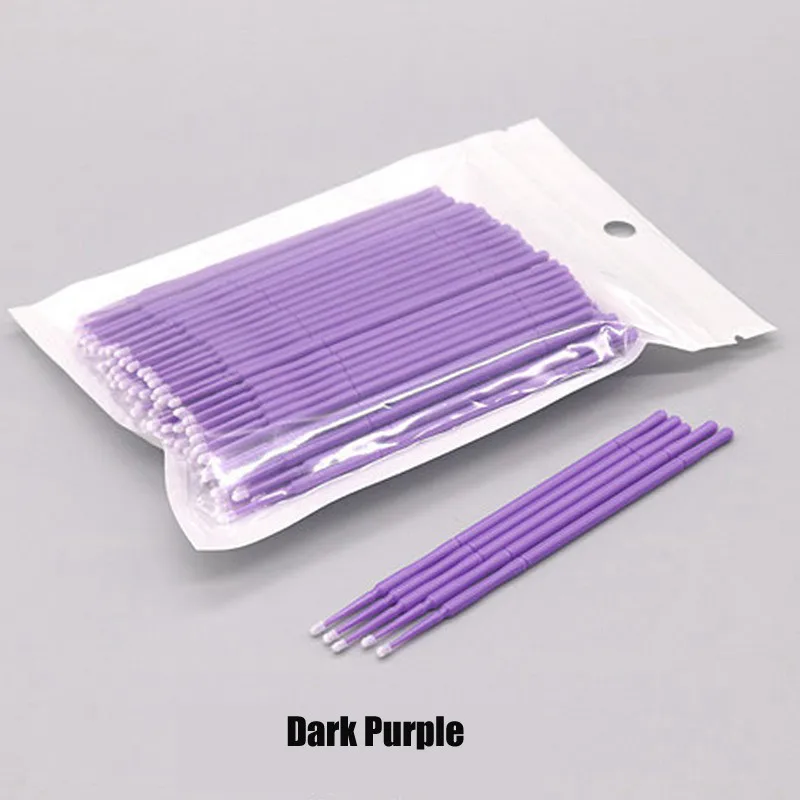 Dark purple 100 шт./пакет высококачественные одноразовые накладные кисти для наращивания ресниц индивидуальные Аппликаторы тушь для ресниц Инструменты для удаления тампонов - Цвет: Dark purple