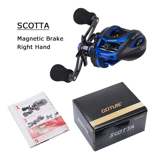 Magnetic-Right Goture SCOTTA катушка для ловли на приманку, двойной тормоз, 8 кг, Макс. Драг 7,1: 1, мулинет, катушка для ловли на приманку, катушка для ловли карпа, баса - Цвет: Magnetic-Right