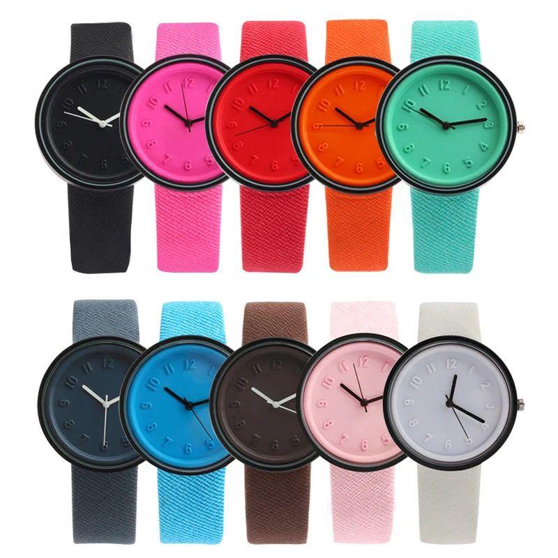 Бренд конфеты Цвета Пара часы модные кварцевые деним кожаный ремешок