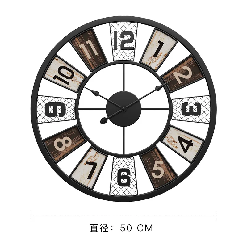 Европейские винтажные настенные украшения современные короткие креативные часы