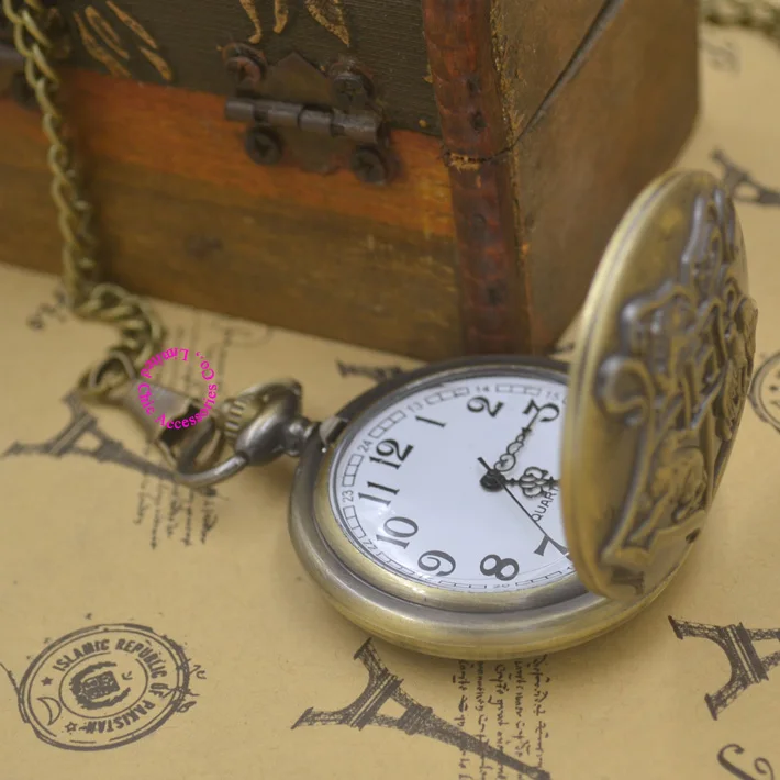 Школьный значок Хогвартс карманные часы кварцевые H fob мужские с цепочкой на