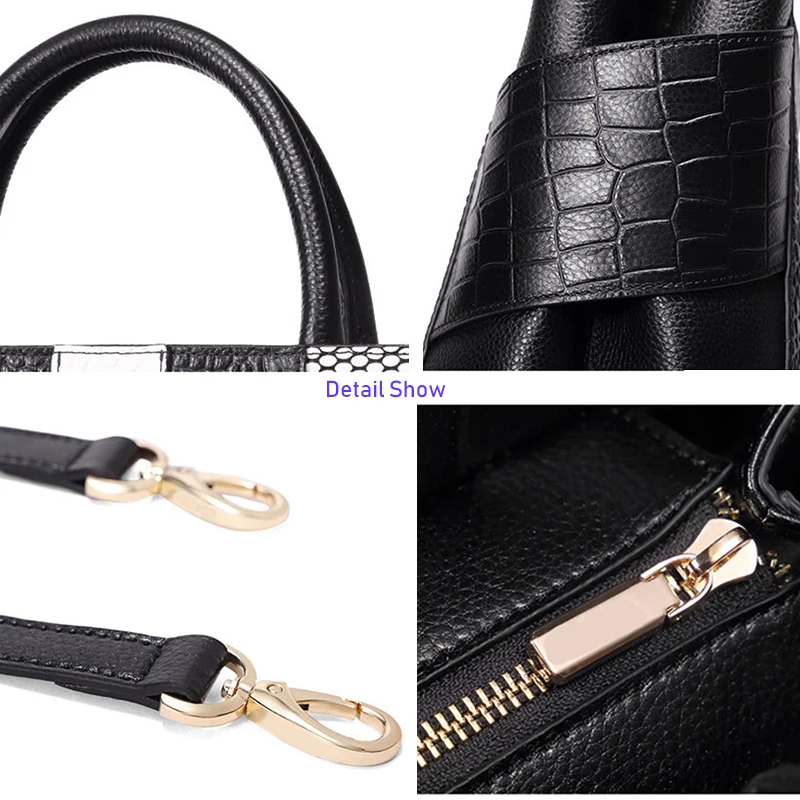 HIGHREAL Crocodile Women Bag Luxury Elegant Top Handle Bags Brand Women Designer Handbags 100% Genuine Leather Female Bag