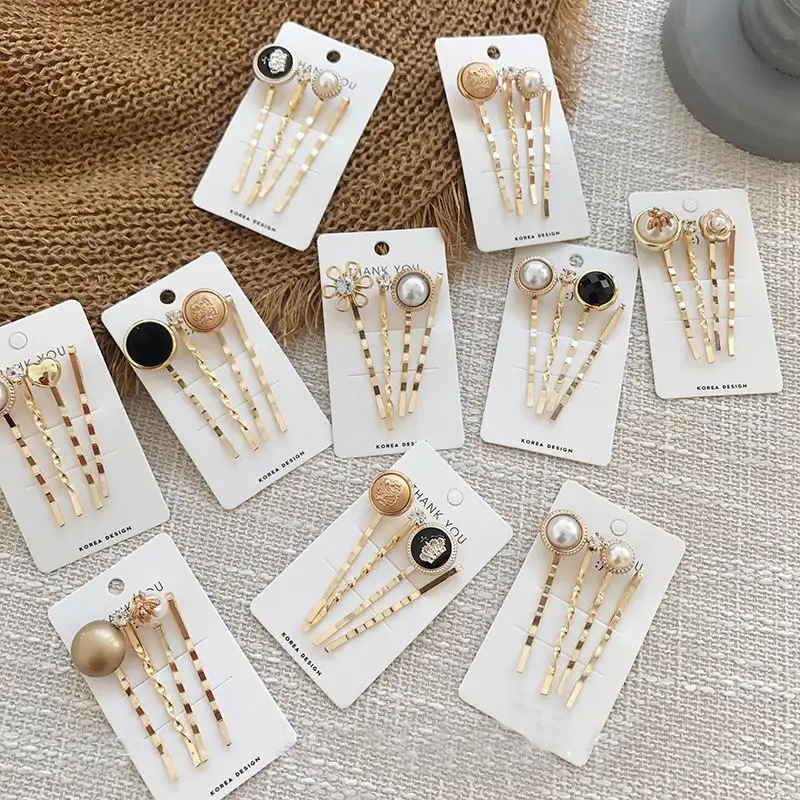 Япония 2019 новые винтажные металлические заколки короны с имитацией жемчуга на