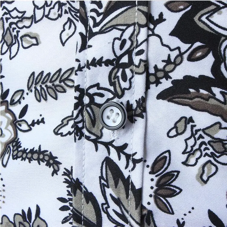 Leappls Casual Shirts Men Plus size M-4XL 5XL fashion Long sleeve Floral pattern Smart camisa social masculina | Мужская одежда