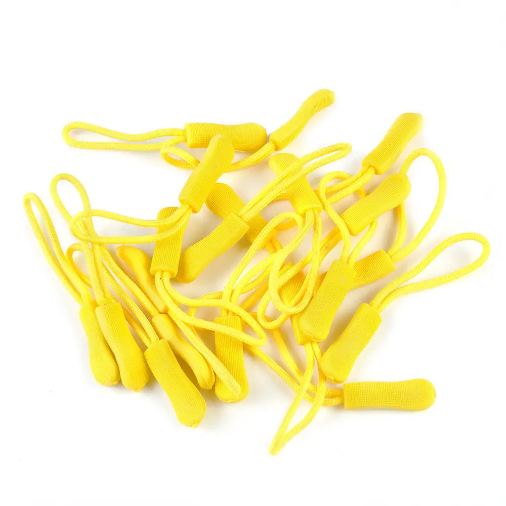 yellow 10 шт наружная застежка-молния шнурок для молнии ухватки на молнию концы замок Пряжка для сумки - Цвет: yellow