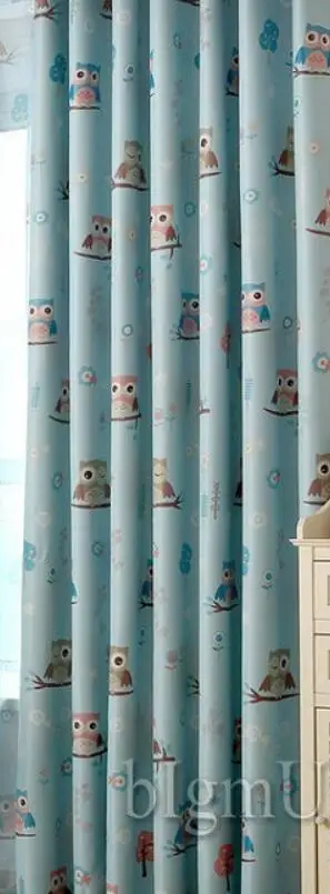 Design No 2 curtain Экологичные Шторы для детей/Детская кровать комнаты затемненные шторы Сова/Птица/звезды/Жираф печатных мультфильм обработки окна - Цвет: Design No 2 curtain