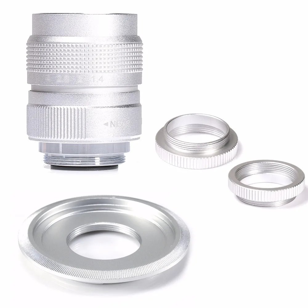 Фуцзянь 25 мм F1.4 CC ТВ фильм объектив+ крепление для sony NEX и номер отслеживания серебро