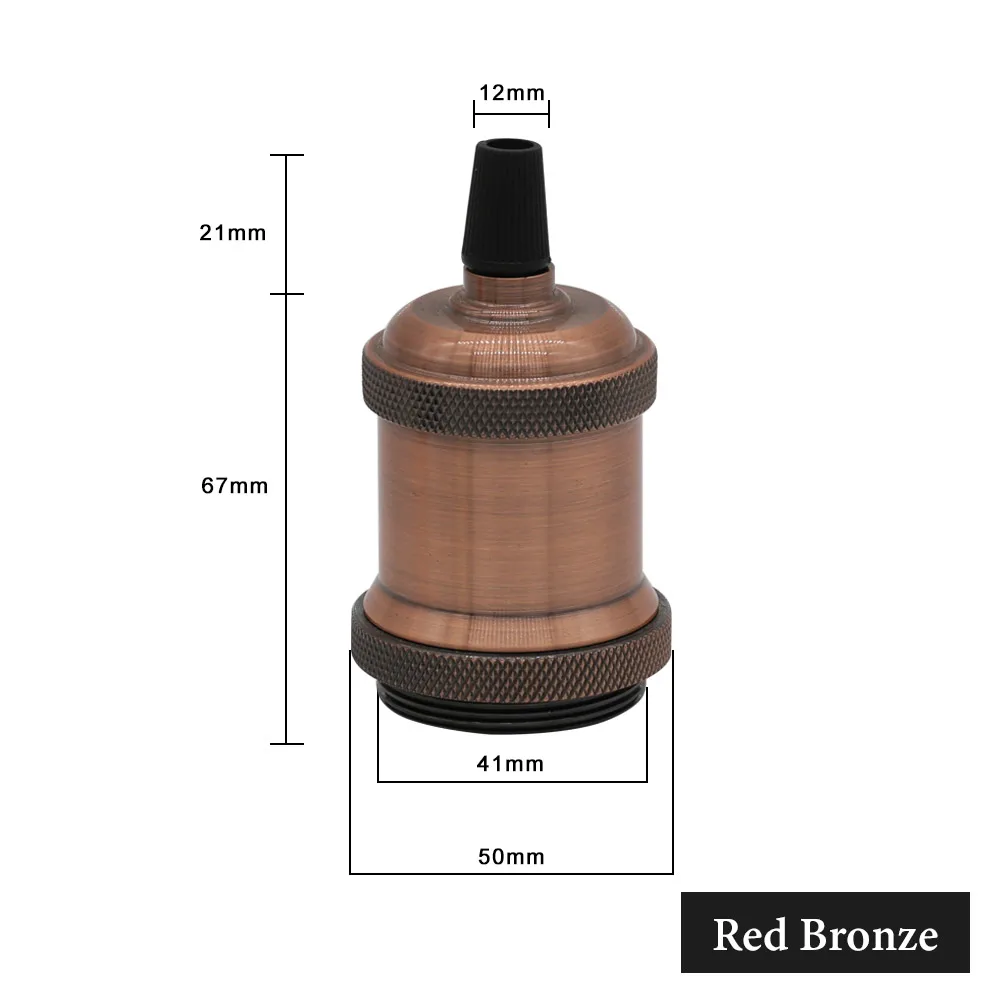 E27 Base Red Bronze E27 Цоколи для ламп держатель алюминиевый дуй E27 разъем 85-265 в винтажный Ретро держатель лампы Эдисона Декор подвесной светильник подвесные светильники - Цвет: E27 Base Red Bronze