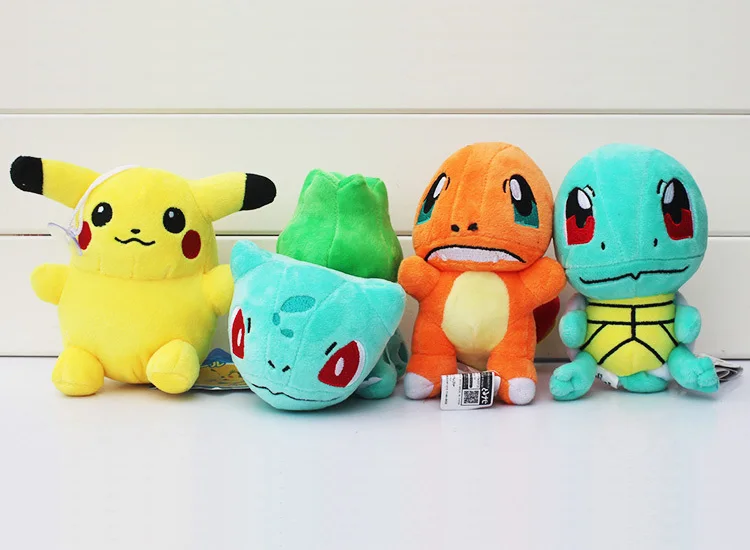 4 шт./лот "(15 см), Бульбазавр, Squirtle Charmander Плюшевые игрушки Мягкая кукла для малышей
