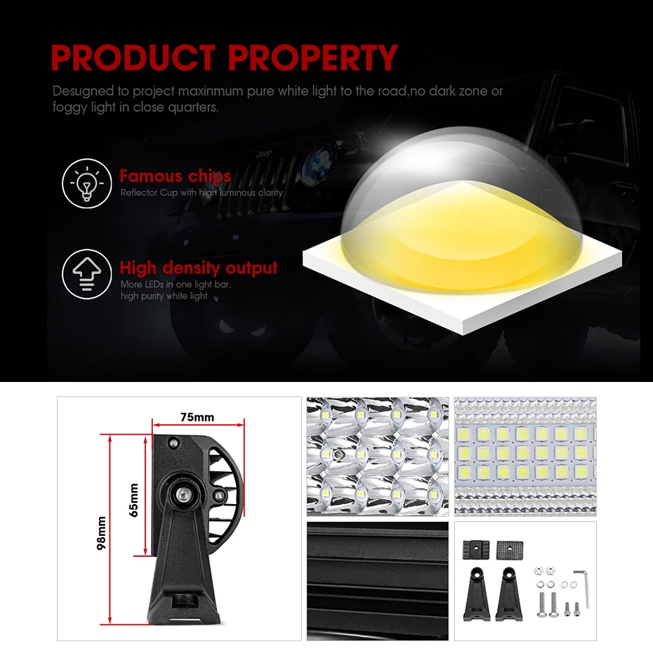 Oslamp Тройной Ряд 2" 34" 4" 50" прямой светодиодный бар Offroad светодиодный светильник баров комбо светодиодный рабочий светильник бар для автомобилей ATV грузовик 4X4 пикап