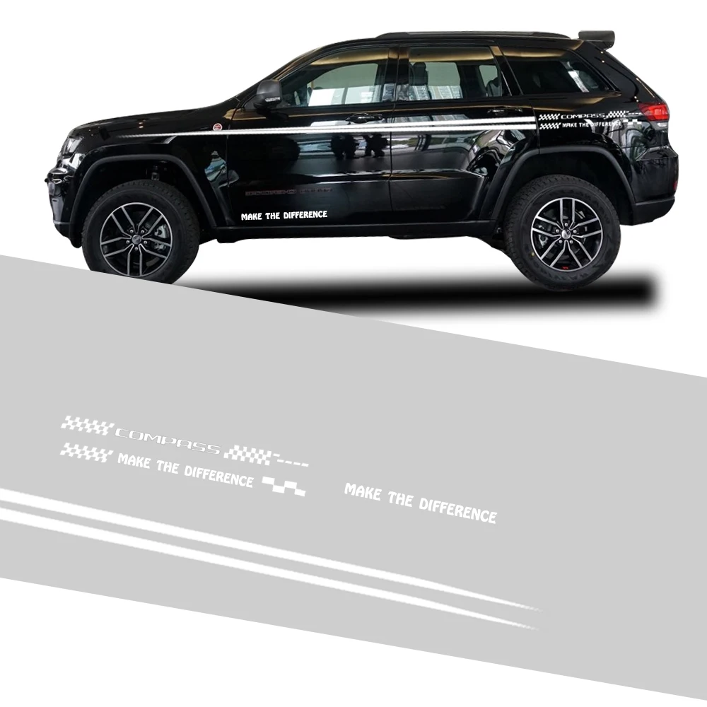 Автомобильные аксессуары для Jeep Compass хэтчбек седан SUV Автомобильная боковая наклейка на тело наклейки самостоятельное украшение на заказ логотип автомобиля наклейки 280 см