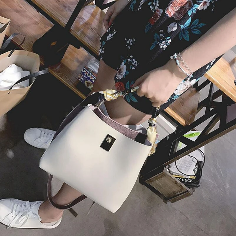 Женская сумка мешок из ПУ кожи с лентой|sac fashion|fashion handbaghandbags fashion |