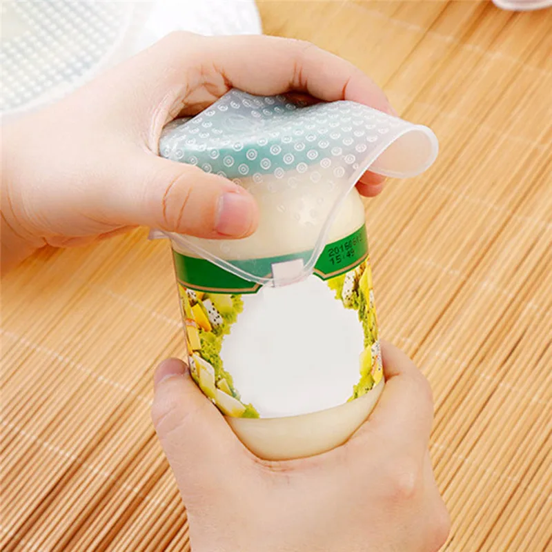 

Transparent silicone cover refrigerator plastic wrap multifunctional reusable kitchen food sealing film cover
