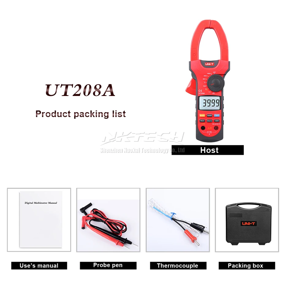 UNI-T Цифровые токоизмерительные клещи UT207 UT207A UT208 UT208A UT209 UT209A Авто Диапазон AC DC Вольт тока 1000V 1000A Амперметр частота Ом